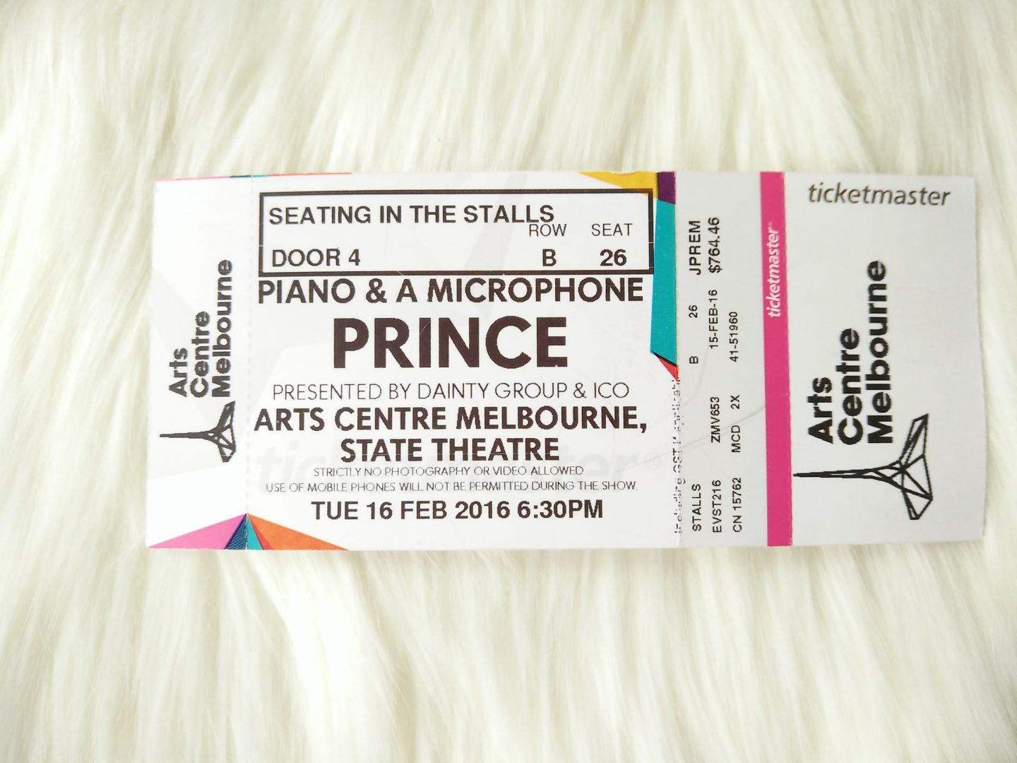 My Prince concert ticket