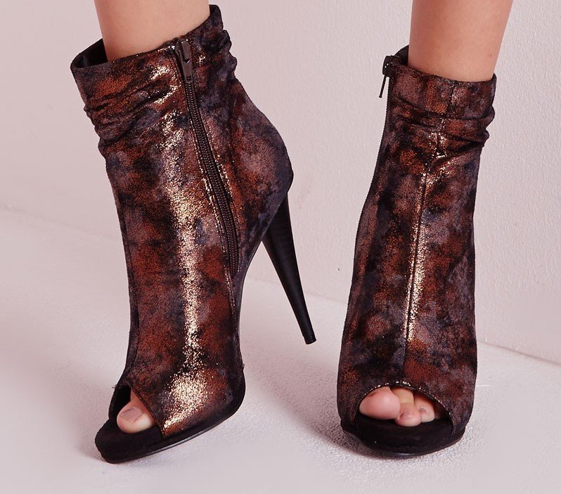 flat ruched ankle boots