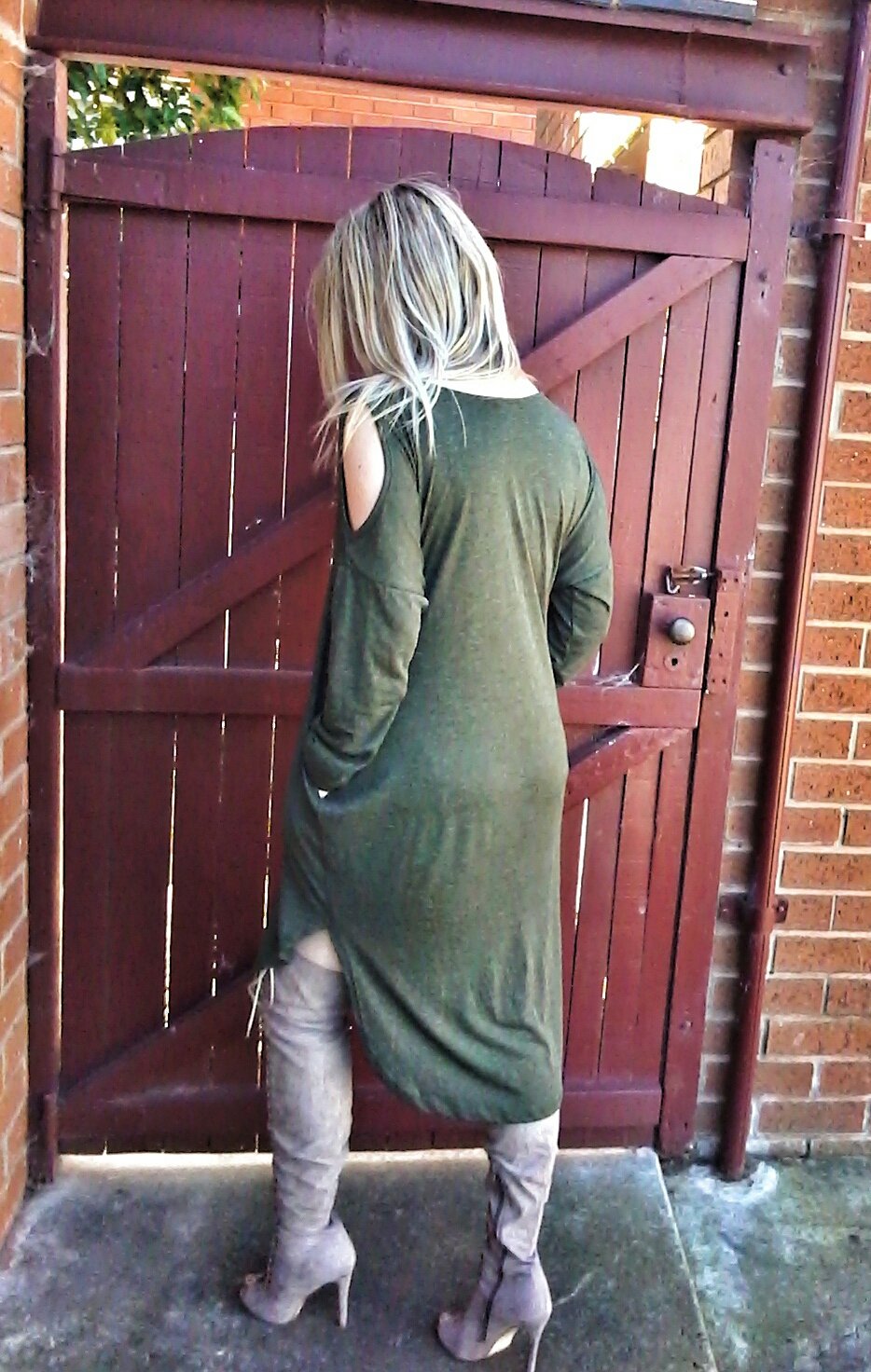 Asymmetric Cold Shoulder T-shirt turned into a T-shirt Dress | My Style 1